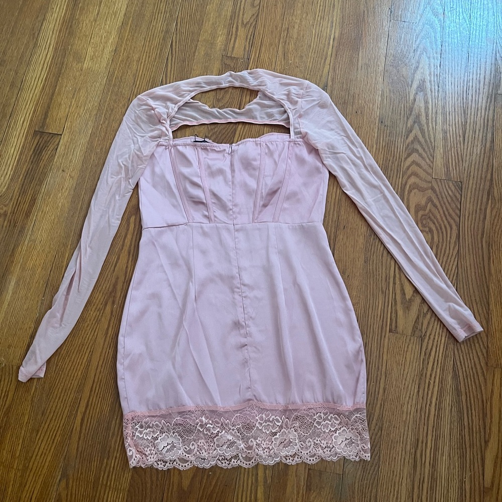 PrettyLittleThing Blush pink Lace Detail dress